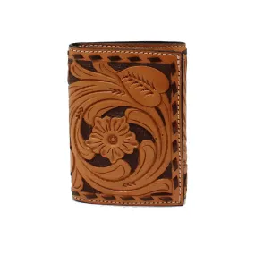 3D Belt Co Men's Trifold Tooled Leather Wallet