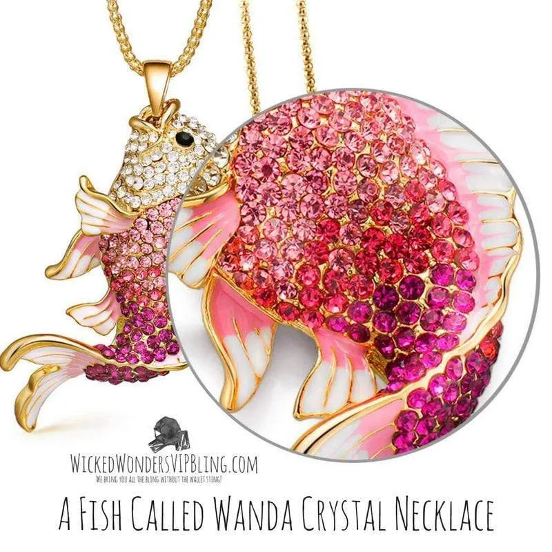 A Fish Called Wanda Pink Crystal Necklace