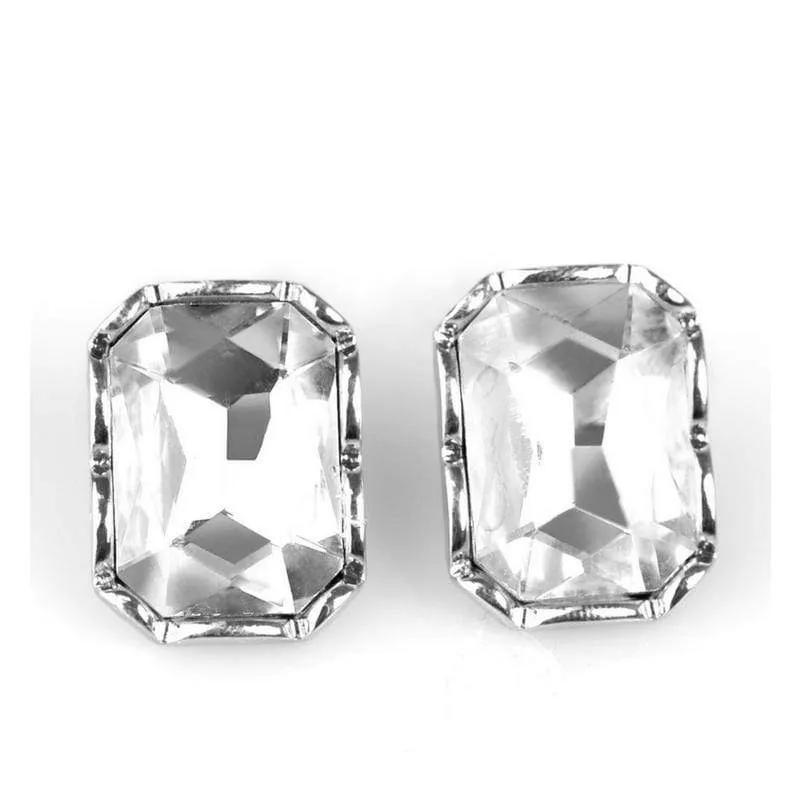 A Glamorous Evening White Gem Post Earrings