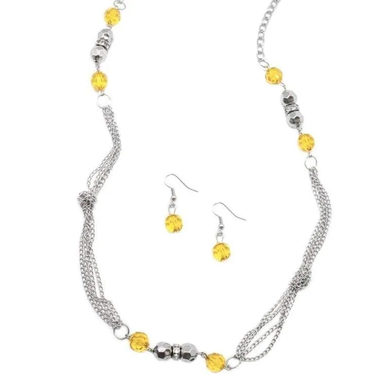 All Dolled Up Yellow Necklace