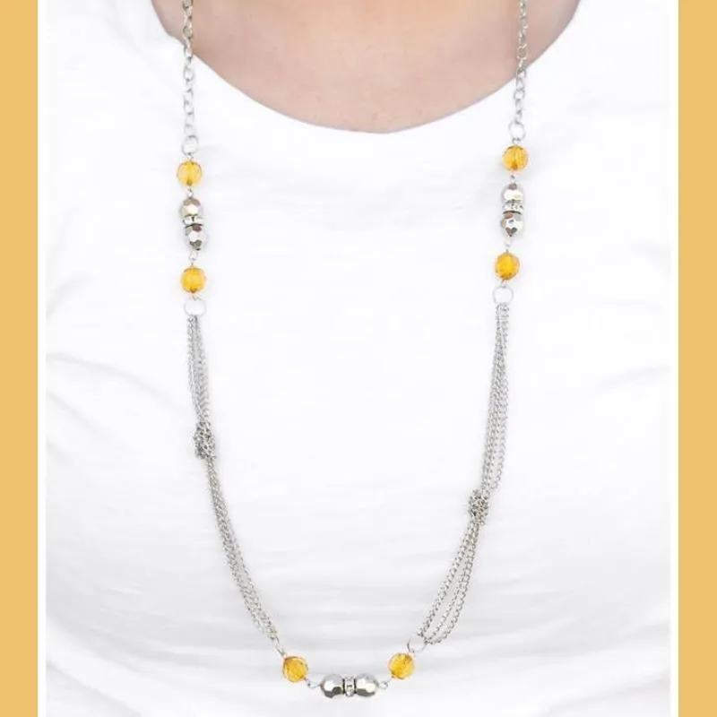 All Dolled Up Yellow Necklace