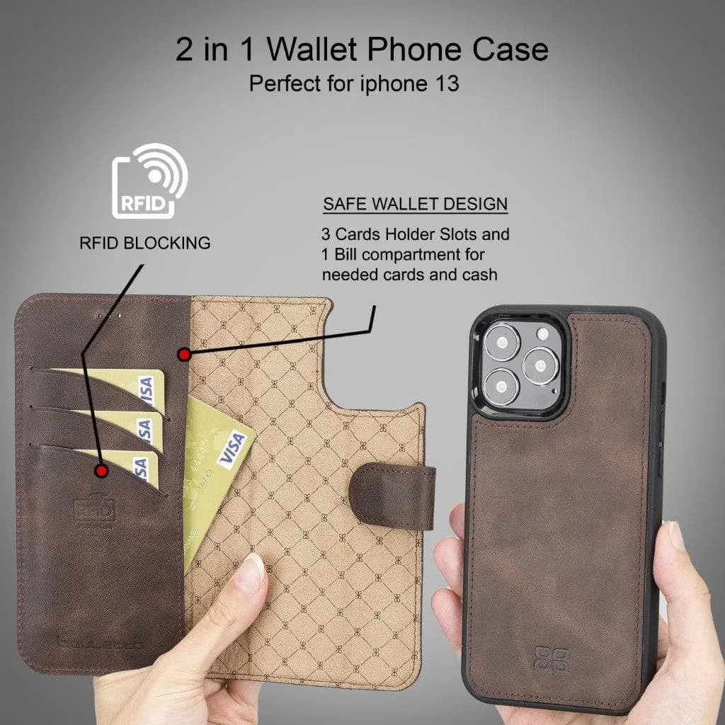 Apple iPhone 13 Series Detachable Leather Wallet Case - MW