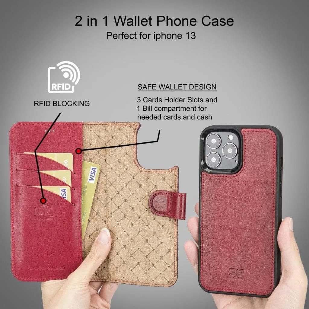 Apple iPhone 13 Series Detachable Leather Wallet Case - MW