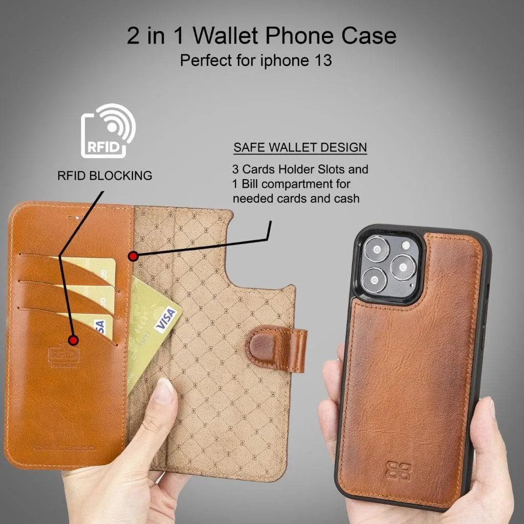 Apple iPhone 13 Series Detachable Leather Wallet Case - MW