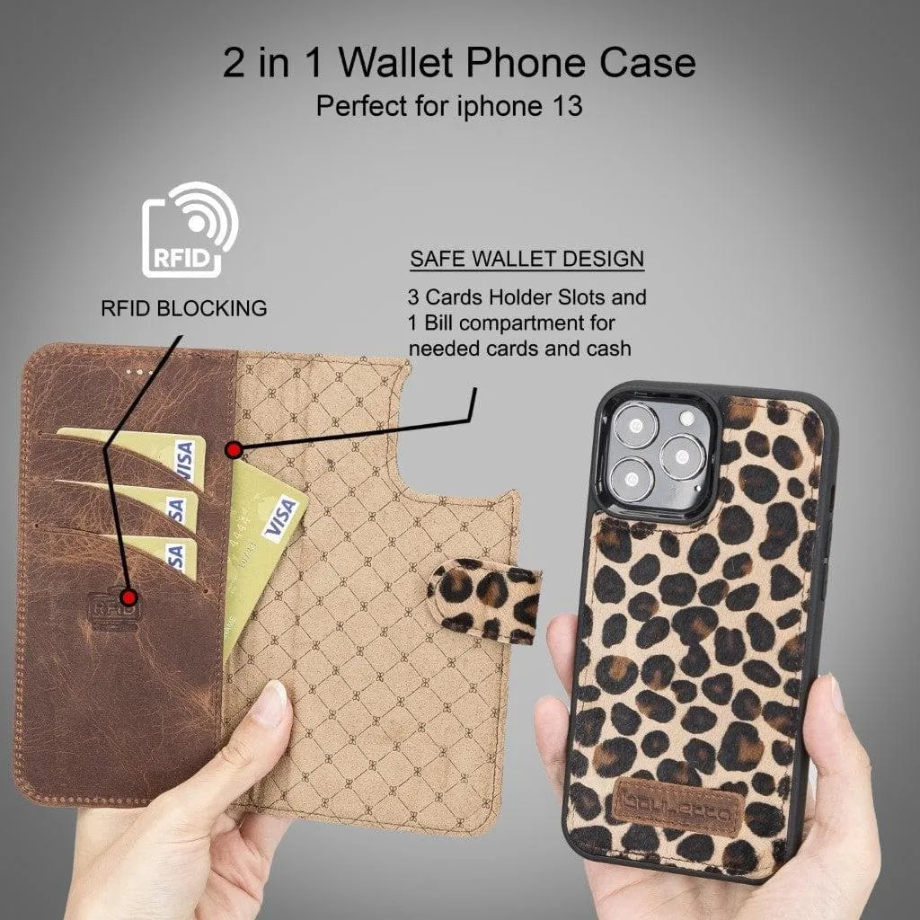 Apple iPhone 13 Series Detachable Leather Wallet Case - MW