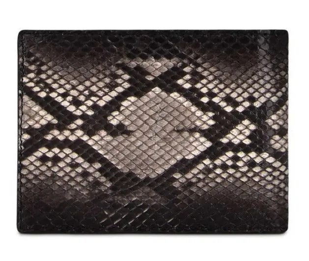 B2910PI - Cuadra black classic python bi fold wallet for men