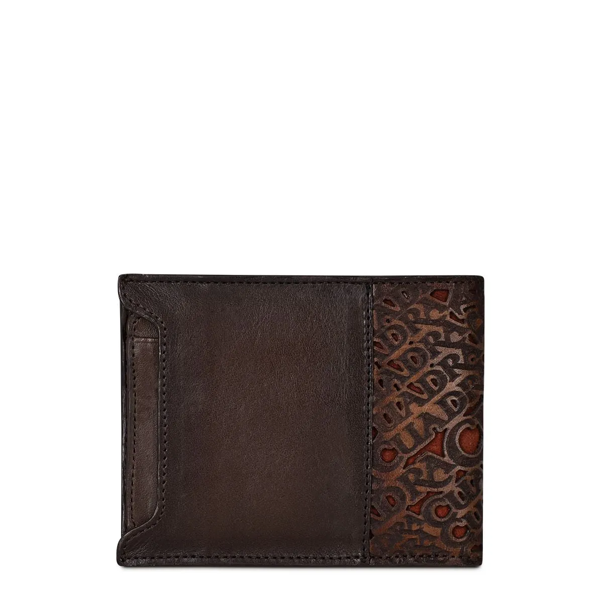 B3033LT - Cuadra brown casual fashion lizard leather bi fold wallet for men