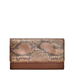 BD198PI - Cuadra maple fashion bi-fold python leather wallet for women