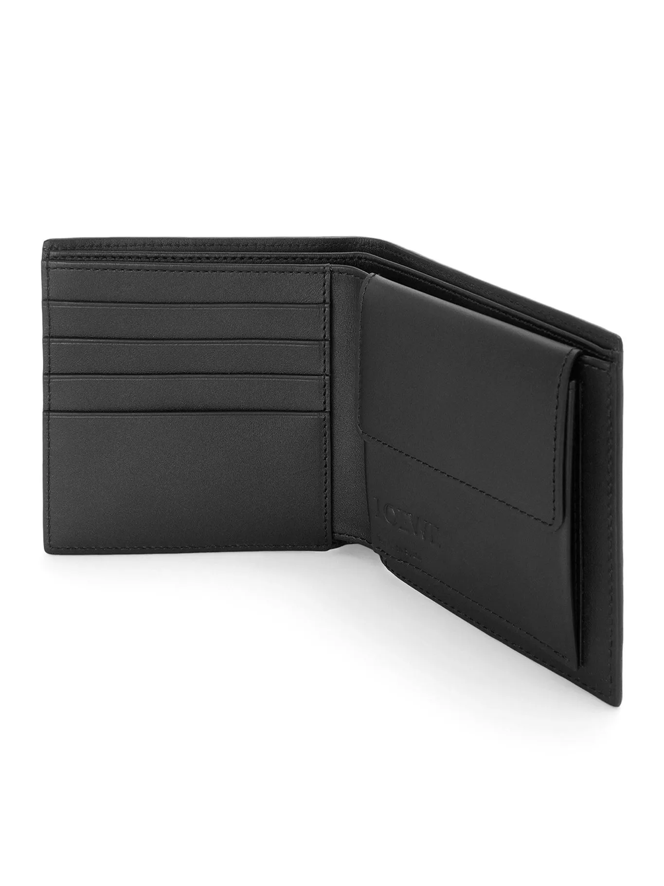 Bifold coin wallet in soft grained calfskin