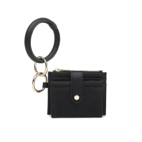 Black Sammie Mini Snap Wallet w/ Ring