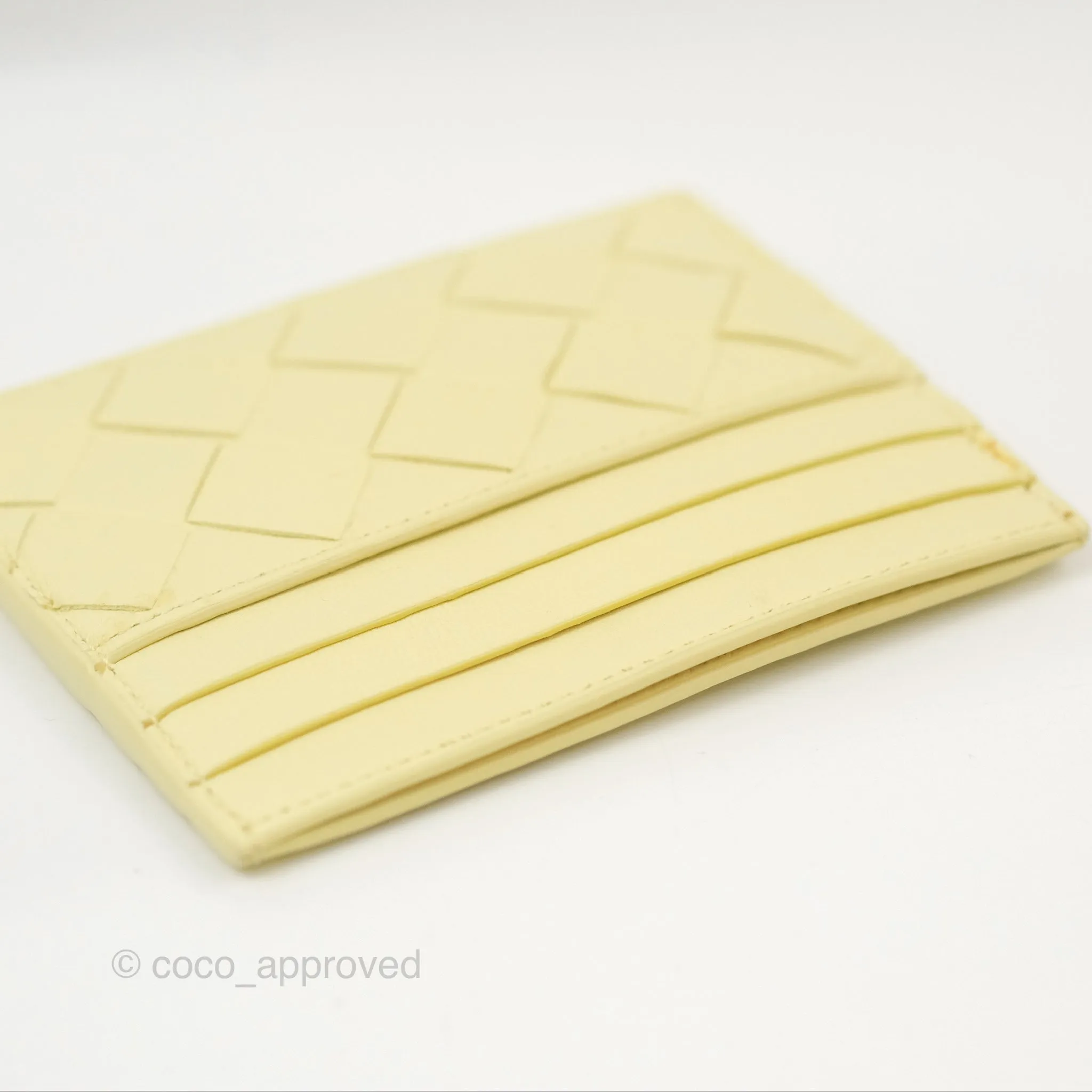 Bottega Veneta Intrecciato Flat Card Holder Ice cream