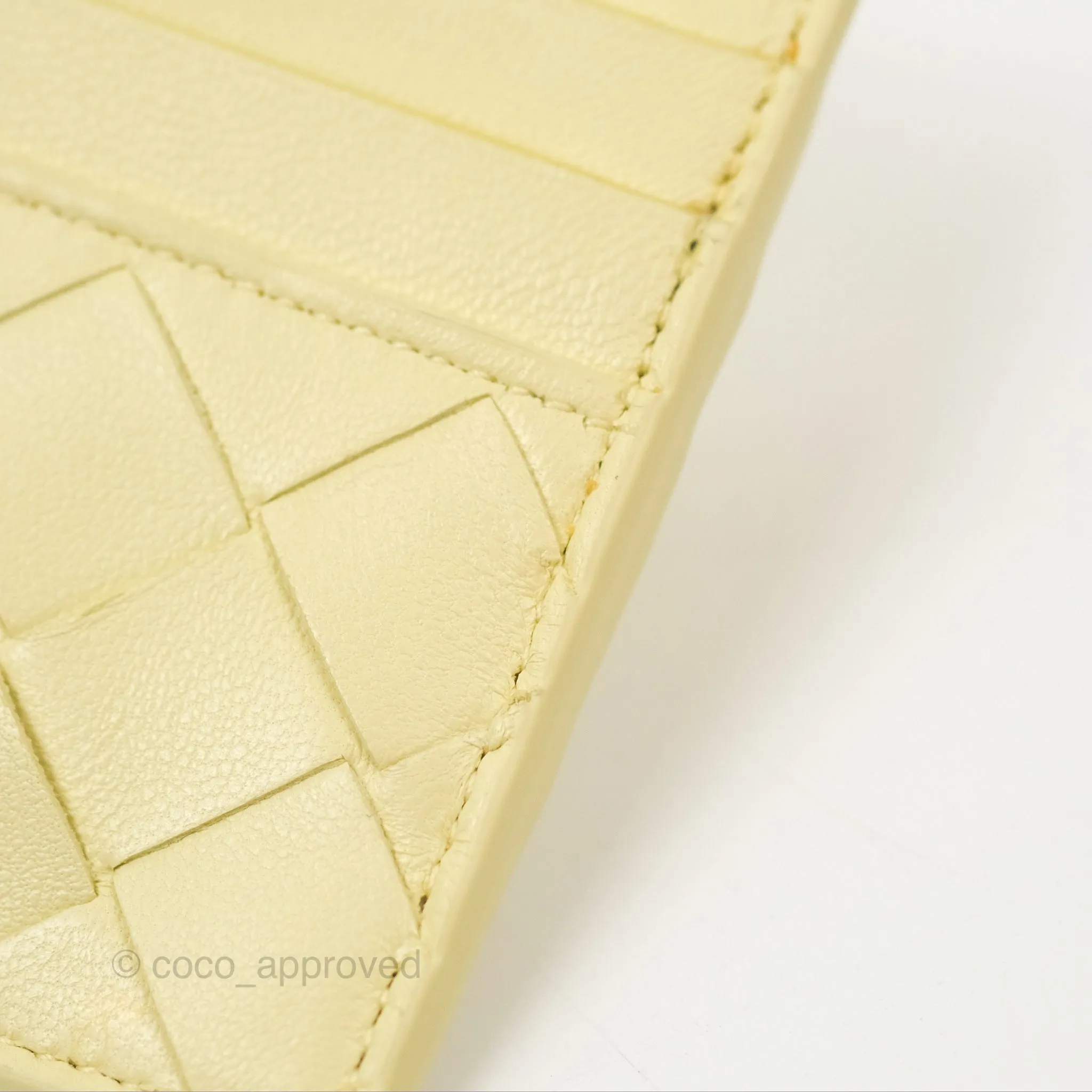 Bottega Veneta Intrecciato Flat Card Holder Ice cream