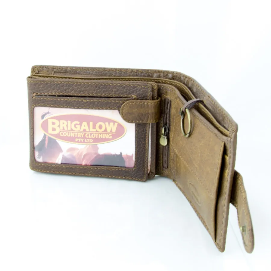 Brigalow Mens Distressed Leather Wallet - Steer Head - 5016E