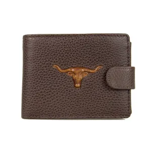 Brigalow Mens Distressed Leather Wallet - Steer Head - 5016E