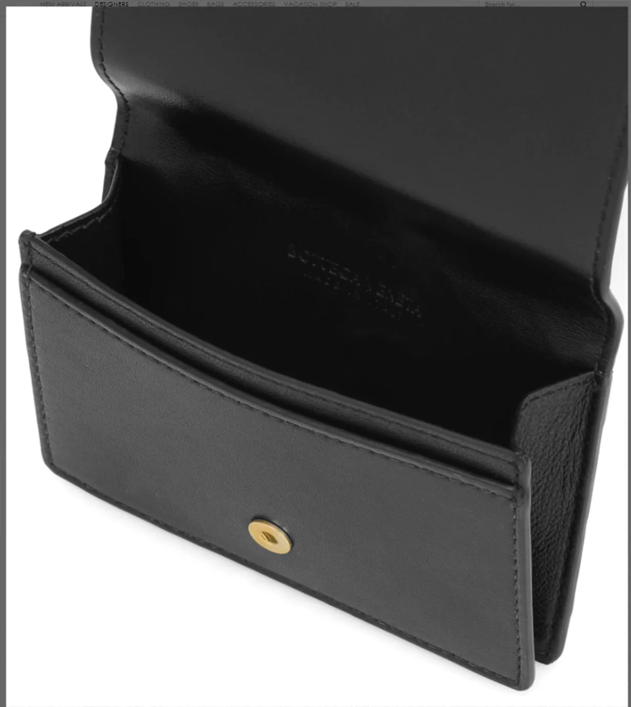 Card Case Intrecciato, Black/Gold