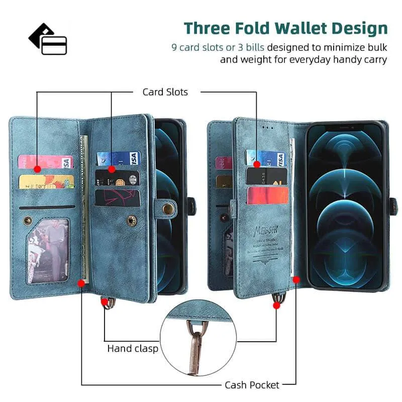 Cardholder Wrist Leather Phone Case for iPhone