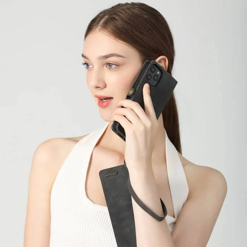 Cardholder Wrist Leather Phone Case for iPhone