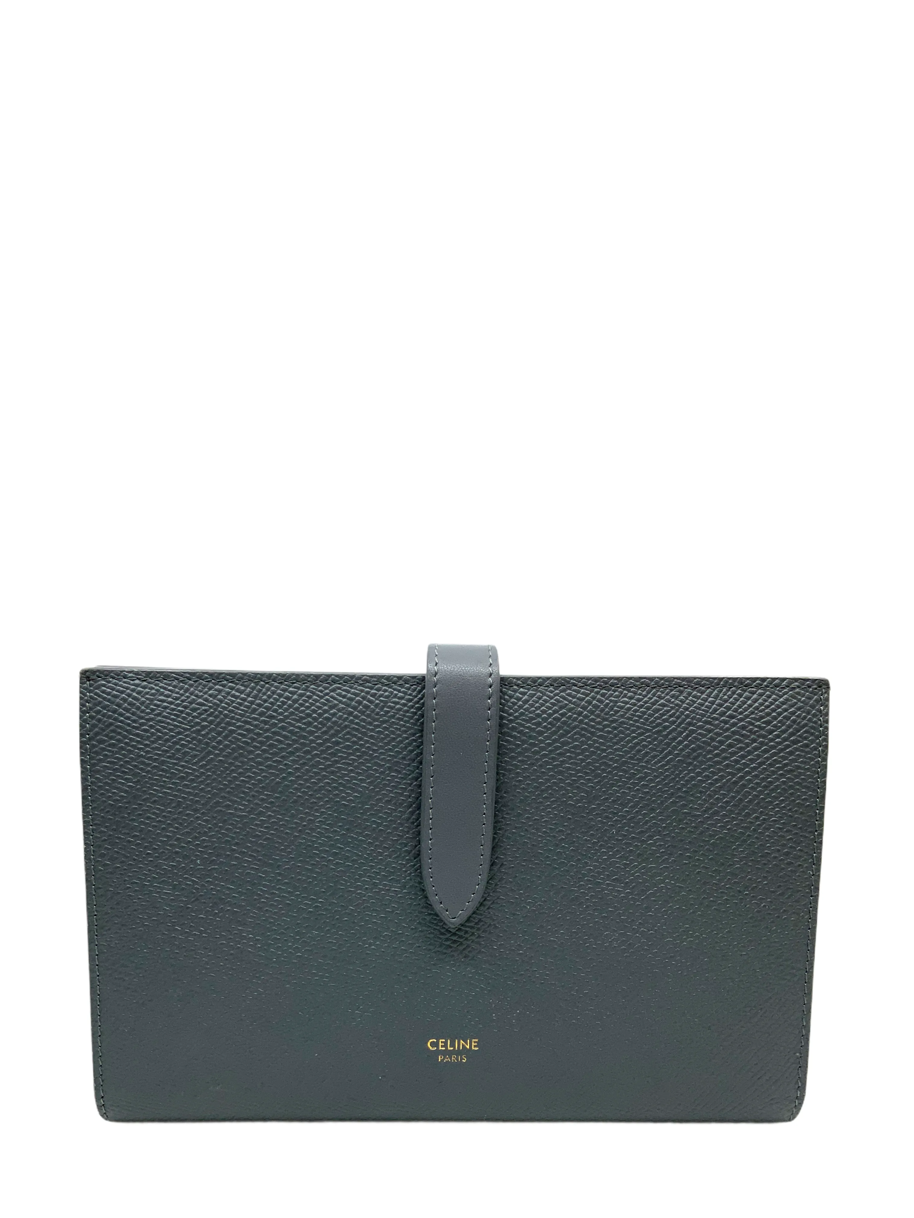 Celine Grained Calfskin Large Strap Wallet NEW