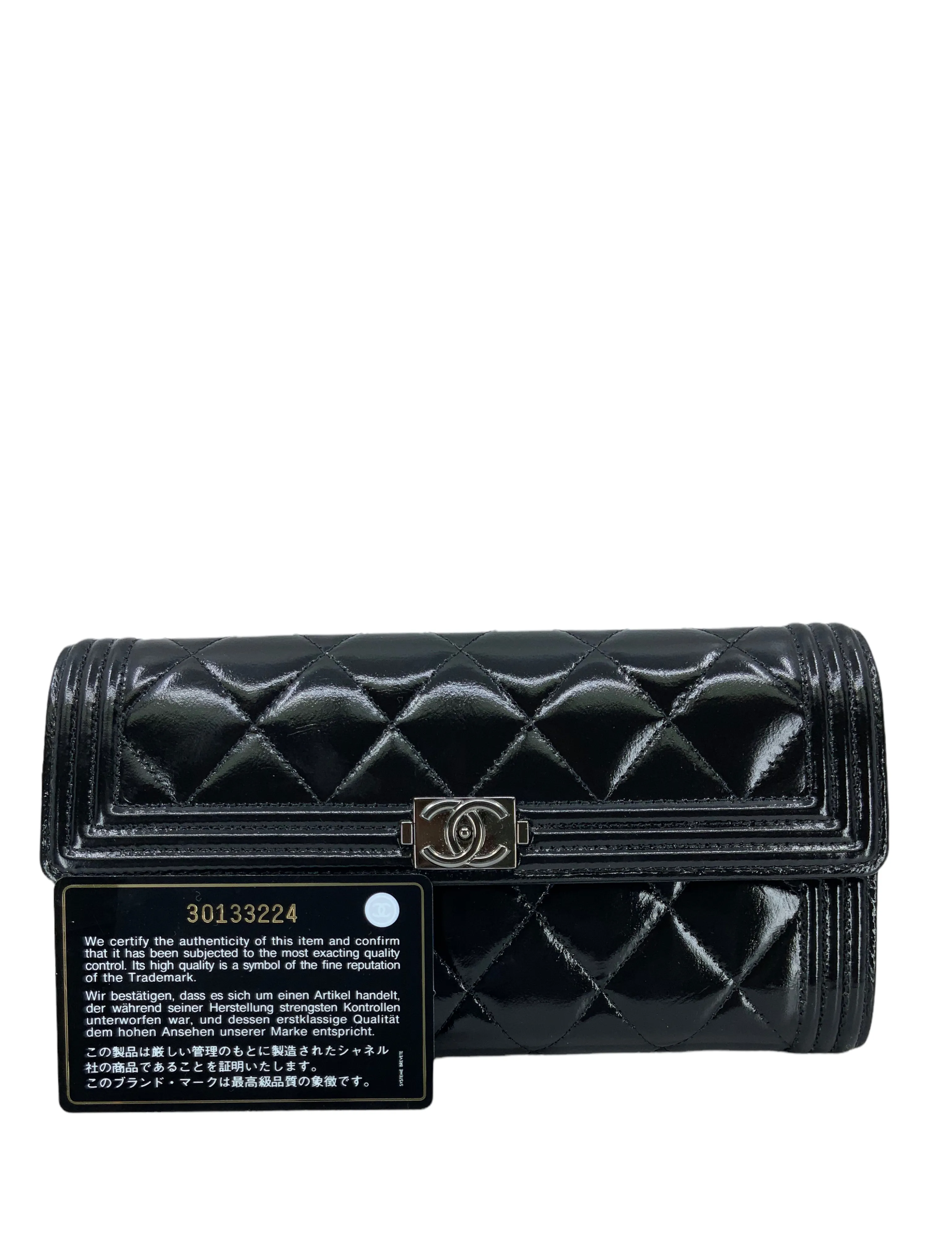 Chanel Quilted Glazed Aged Calfskin Long Boy Flap Wallet