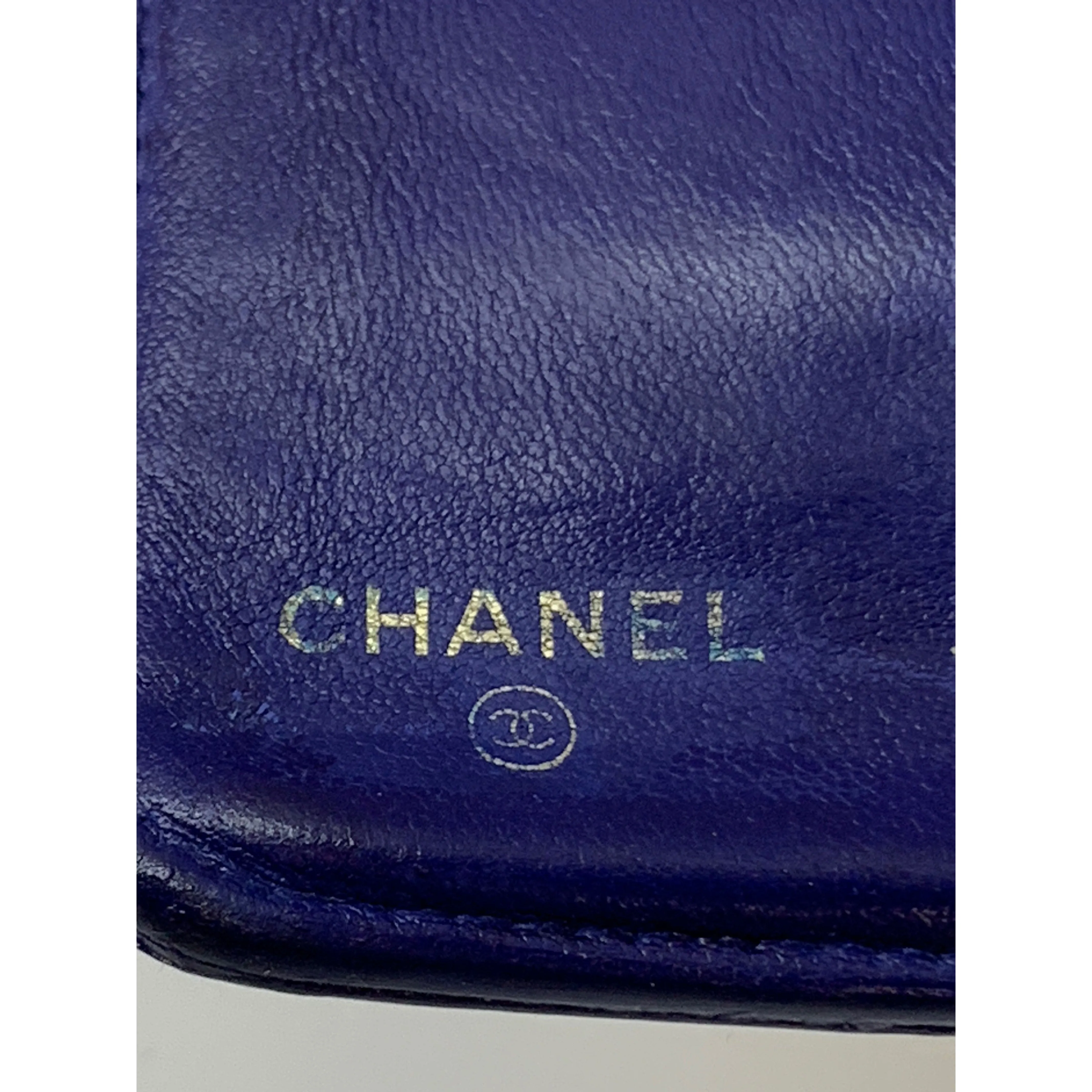 #CHANEL/Long Wallet/NVY/Leather