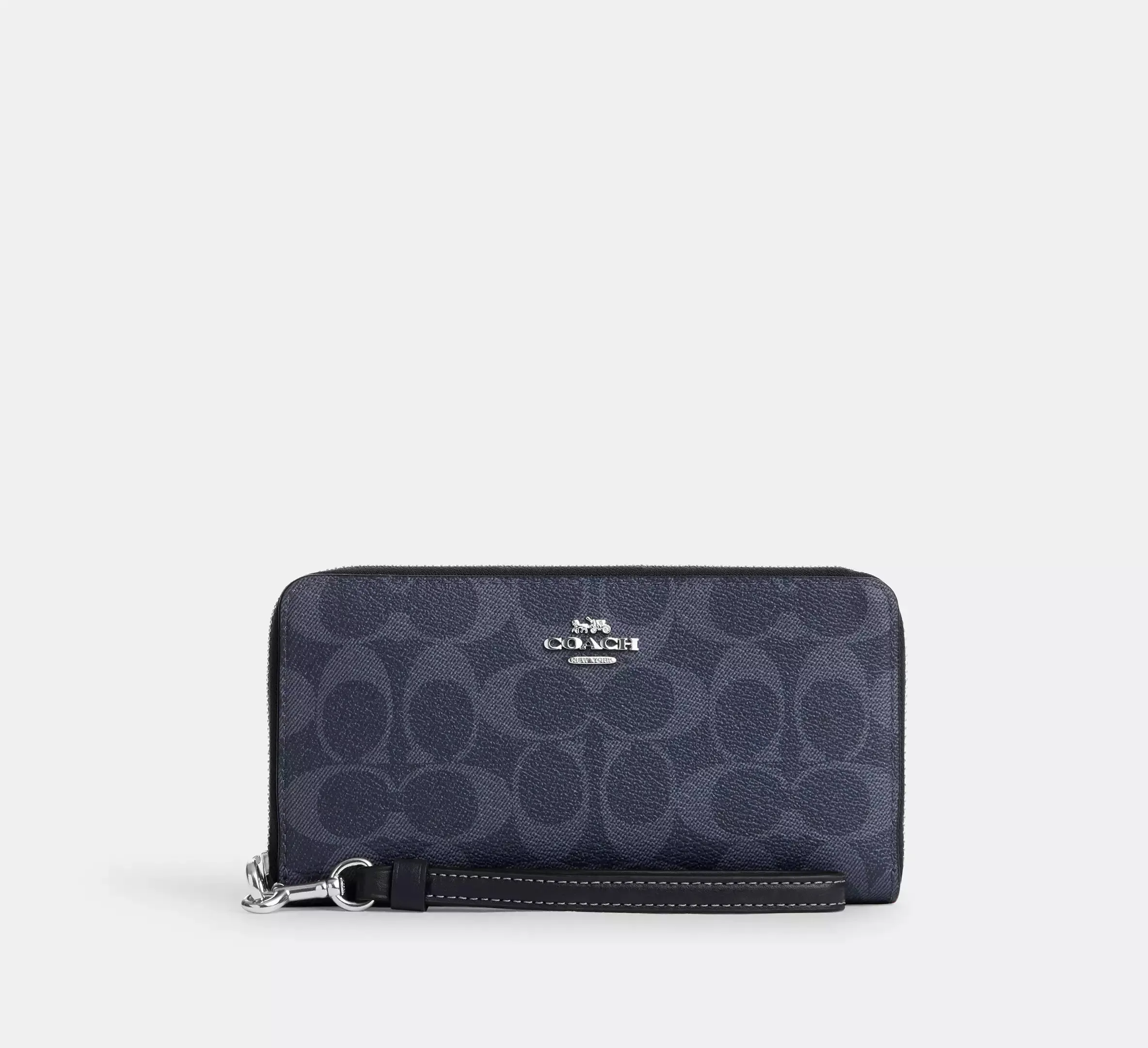 Coach Long Zip Around Wallet In Signature Canvas