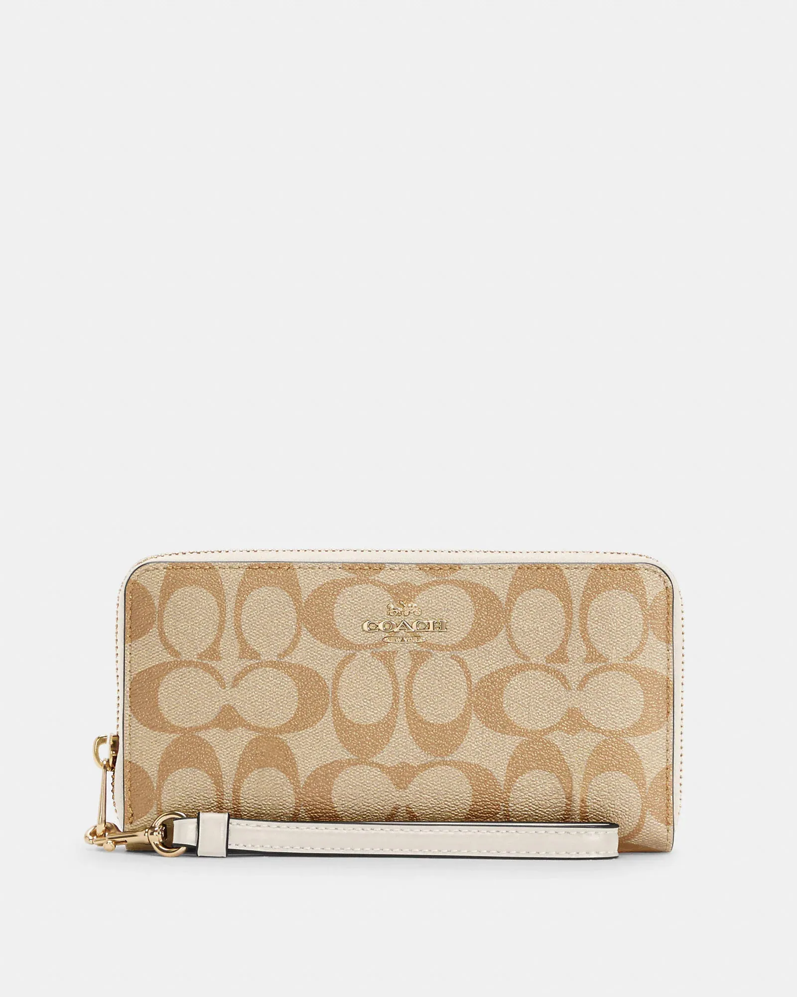 Coach Long Zip Around Wallet In Signature Canvas