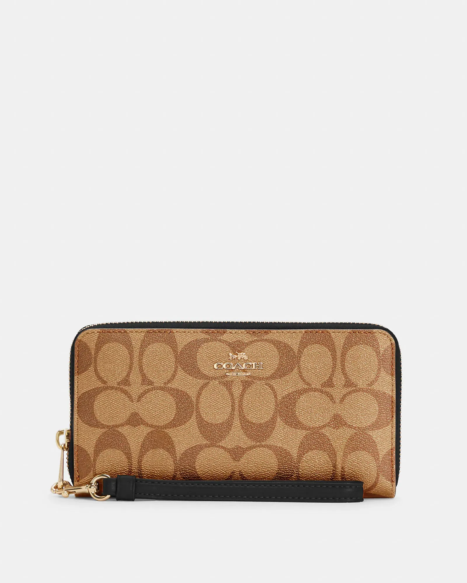 Coach Long Zip Around Wallet In Signature Canvas