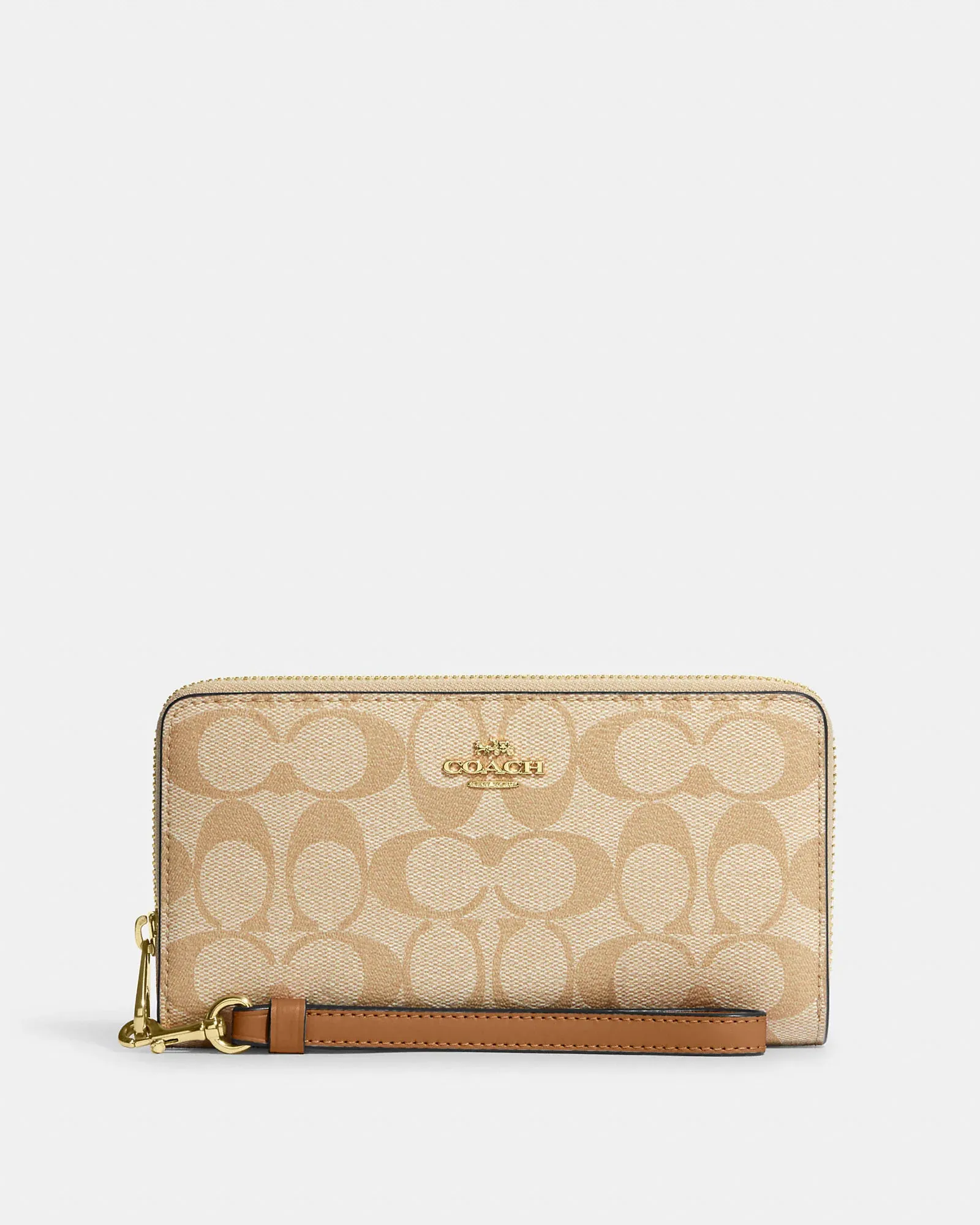 Coach Long Zip Around Wallet In Signature Canvas