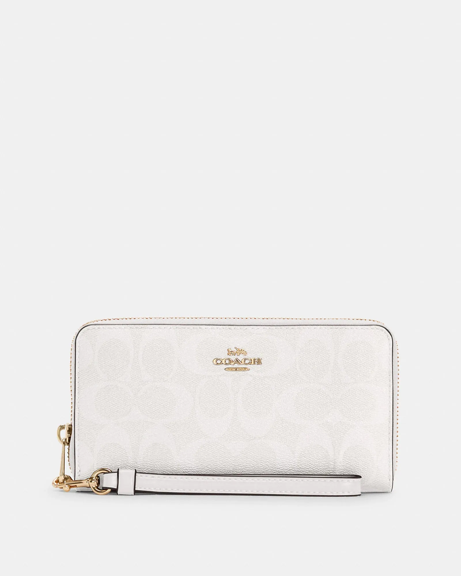 Coach Long Zip Around Wallet In Signature Canvas