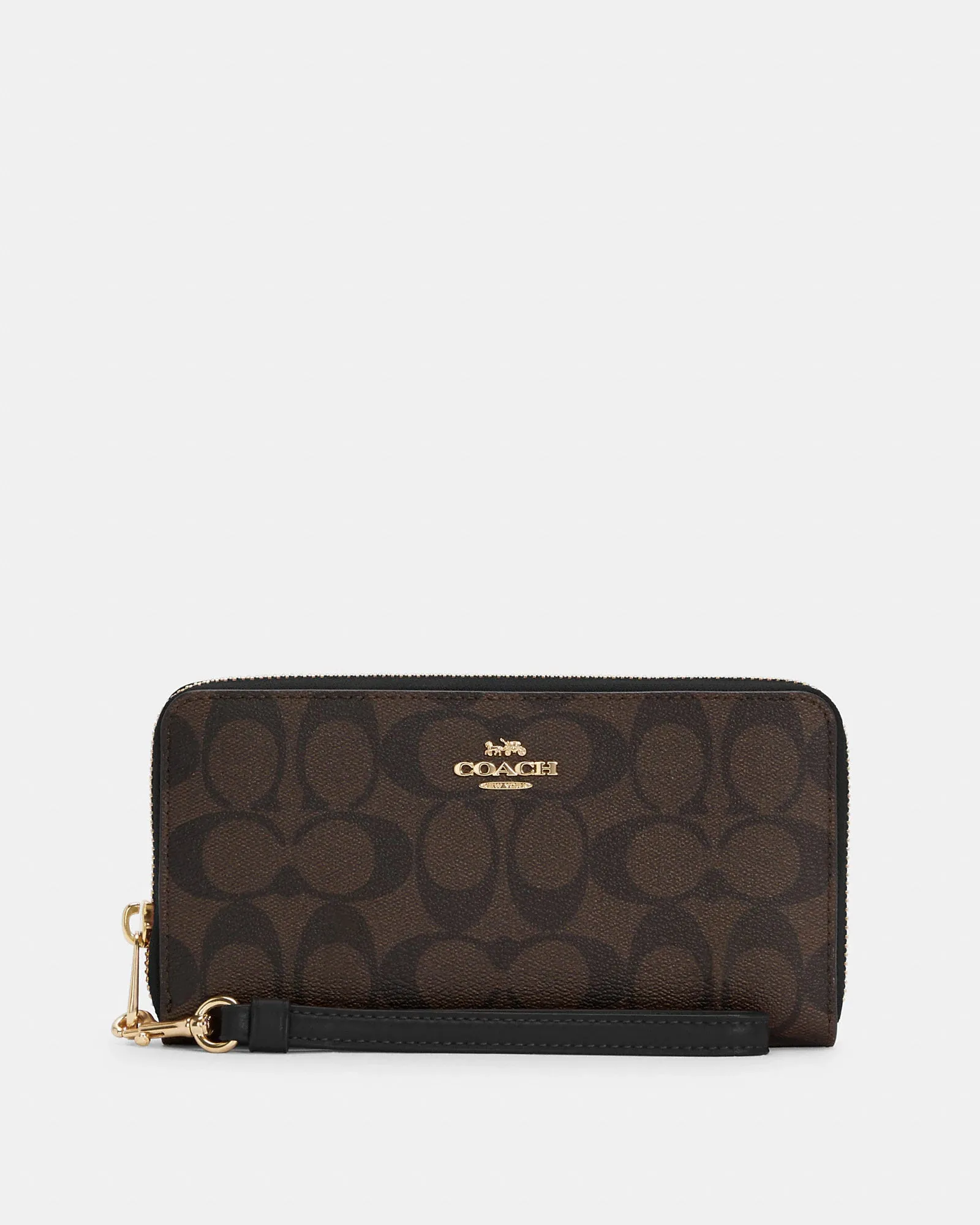 Coach Long Zip Around Wallet In Signature Canvas