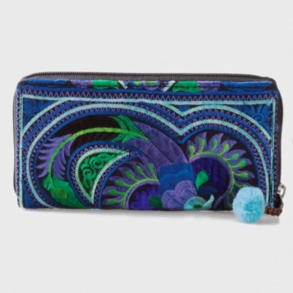 Colorful Embroidered Wallet - Boho Chic Vegan Wallet/Clutch Bag