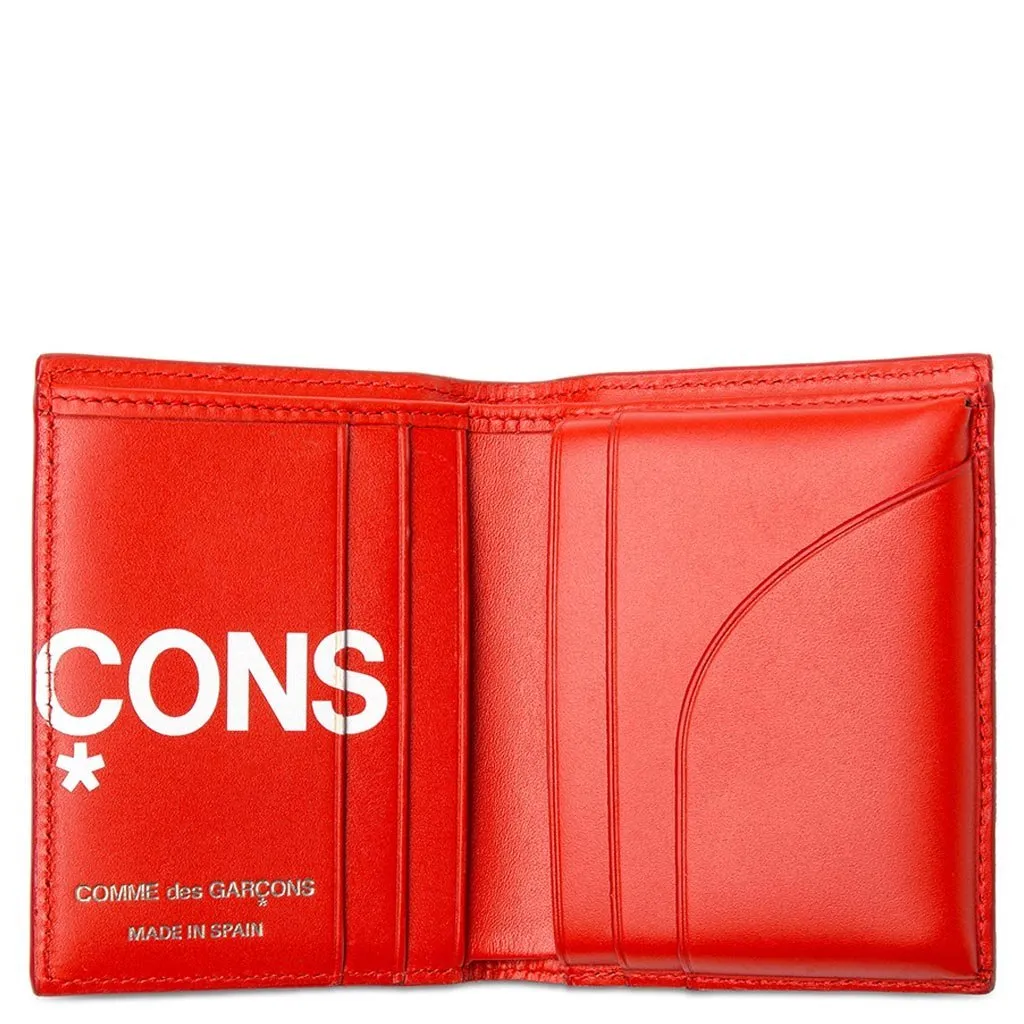 Comme des Garcons Huge Logo Leather Wallet - Red