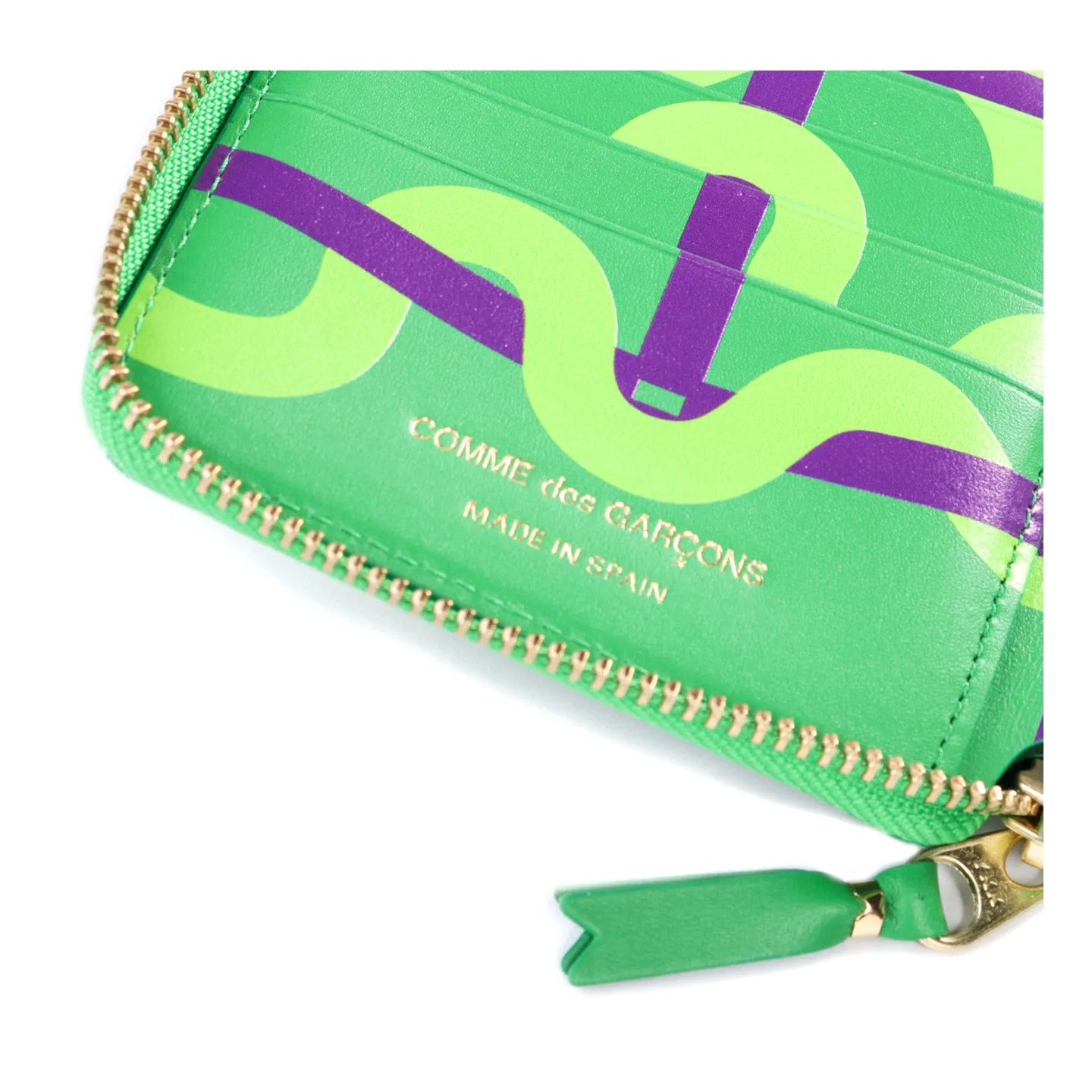 COMME DES GARCONS SA2100 RUBY EYES ZIP WALLET GREEN