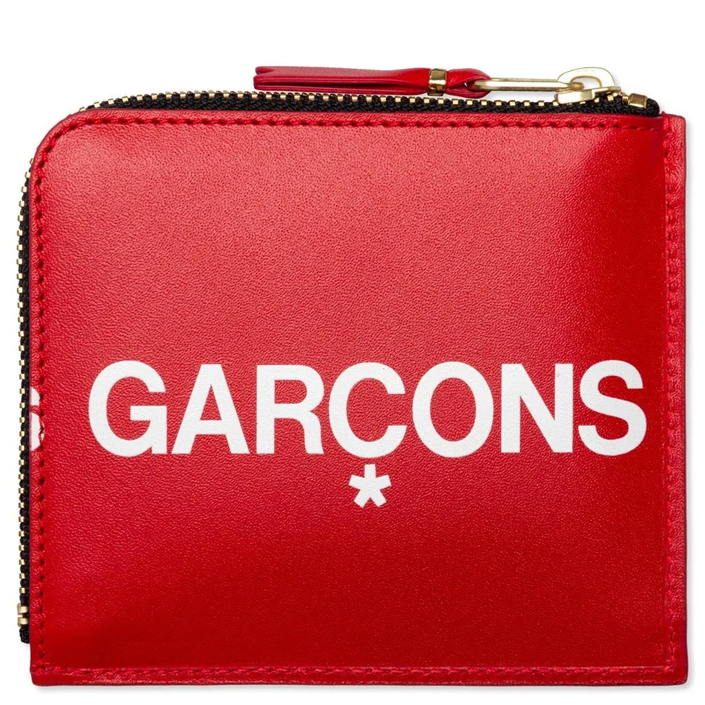 Comme des Garcons SA3100HL Huge Logo Zip Wallet - Red