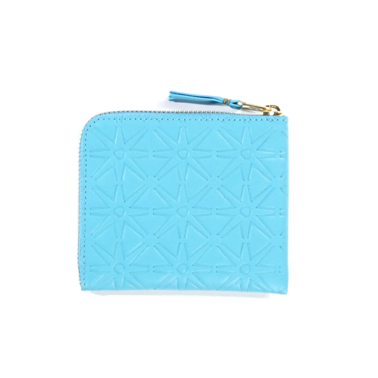 COMME DES GARCONS SA310E EMBOSSED LEATHER ZIP WALLET BLUE