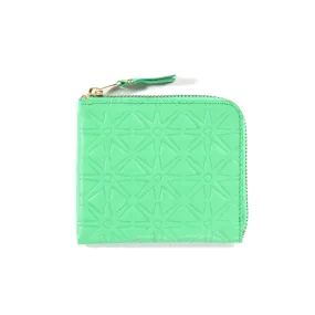 COMME DES GARCONS SA310E EMBOSSED LEATHER ZIP WALLET GREEN