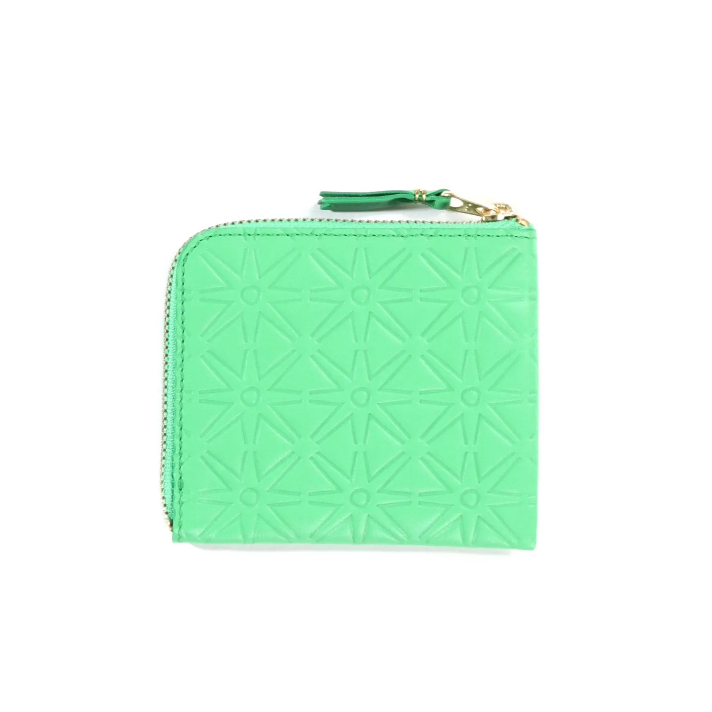 COMME DES GARCONS SA310E EMBOSSED LEATHER ZIP WALLET GREEN