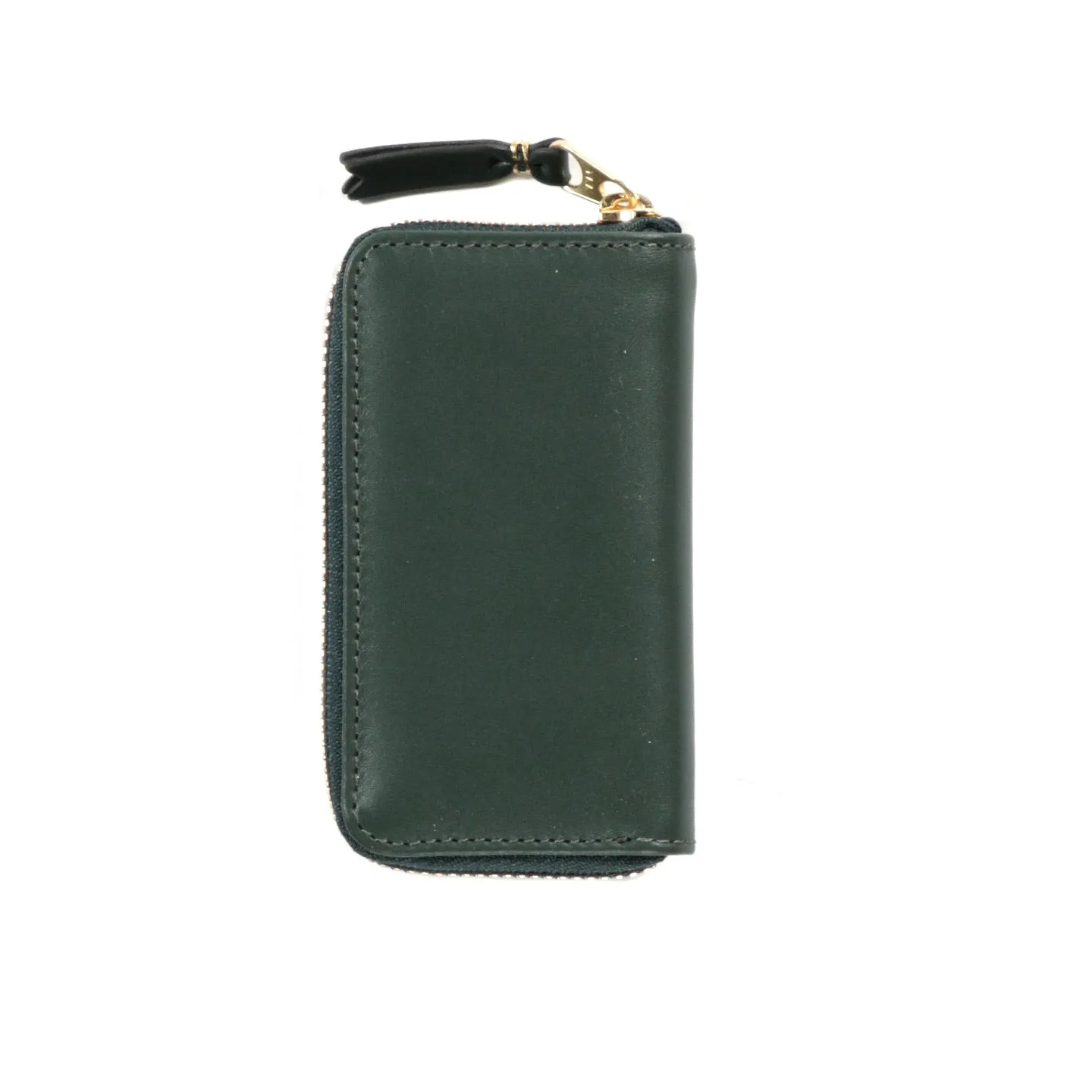 COMME DES GARCONS SA410X CLASSIC LEATHER ZIP WALLET BOTTLE GREEN