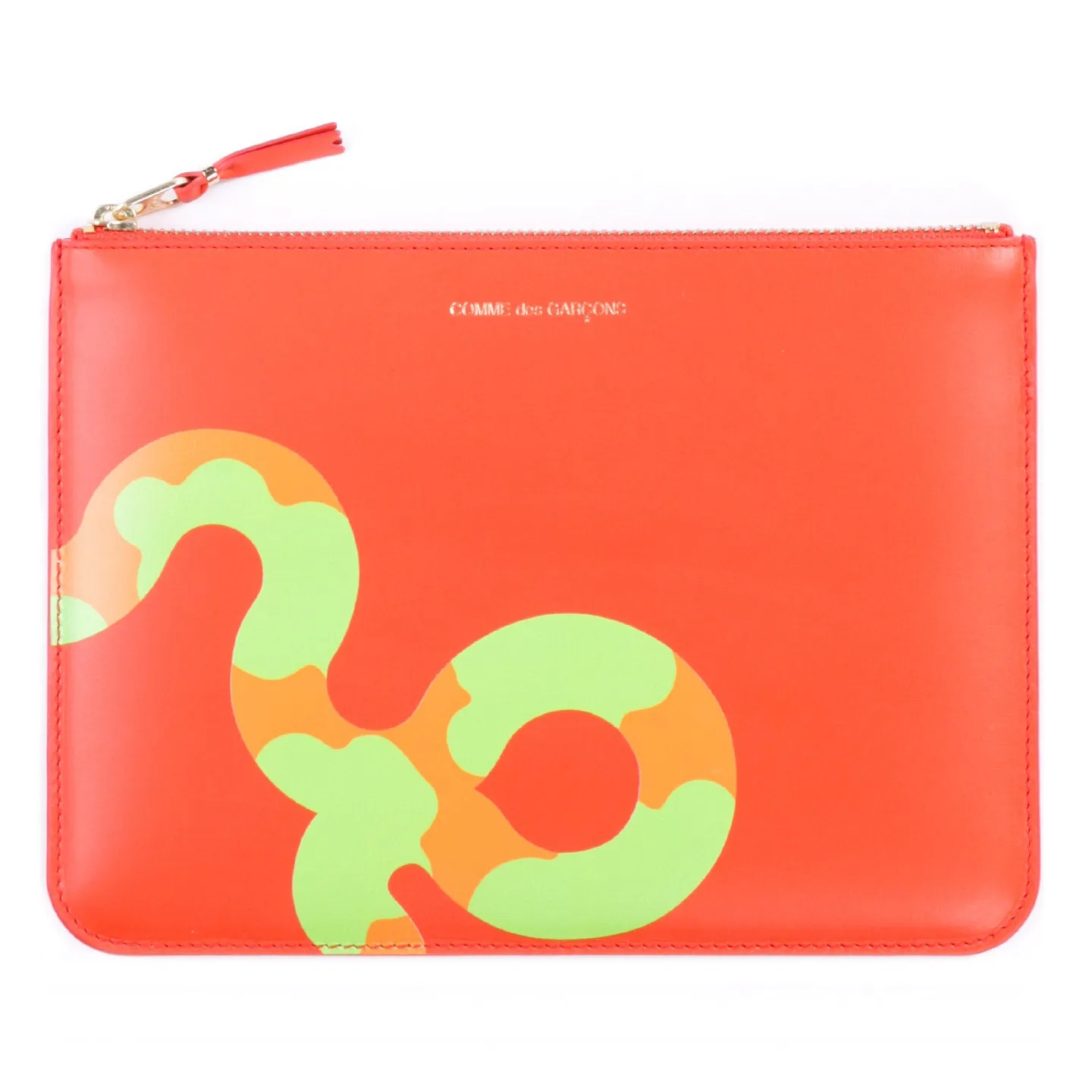 COMME DES GARCONS SA5100 RUBY EYES ZIP WALLET ORANGE