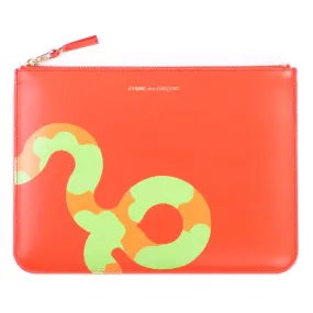 COMME DES GARCONS SA5100 RUBY EYES ZIP WALLET ORANGE