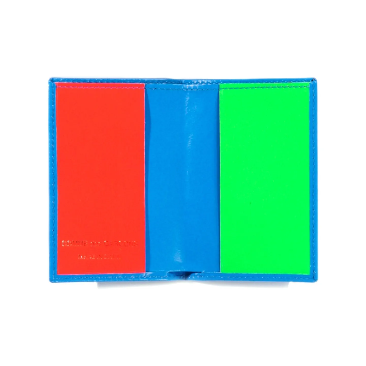 COMME DES GARCONS SA6400 SUPER FLUO WALLET BLUE