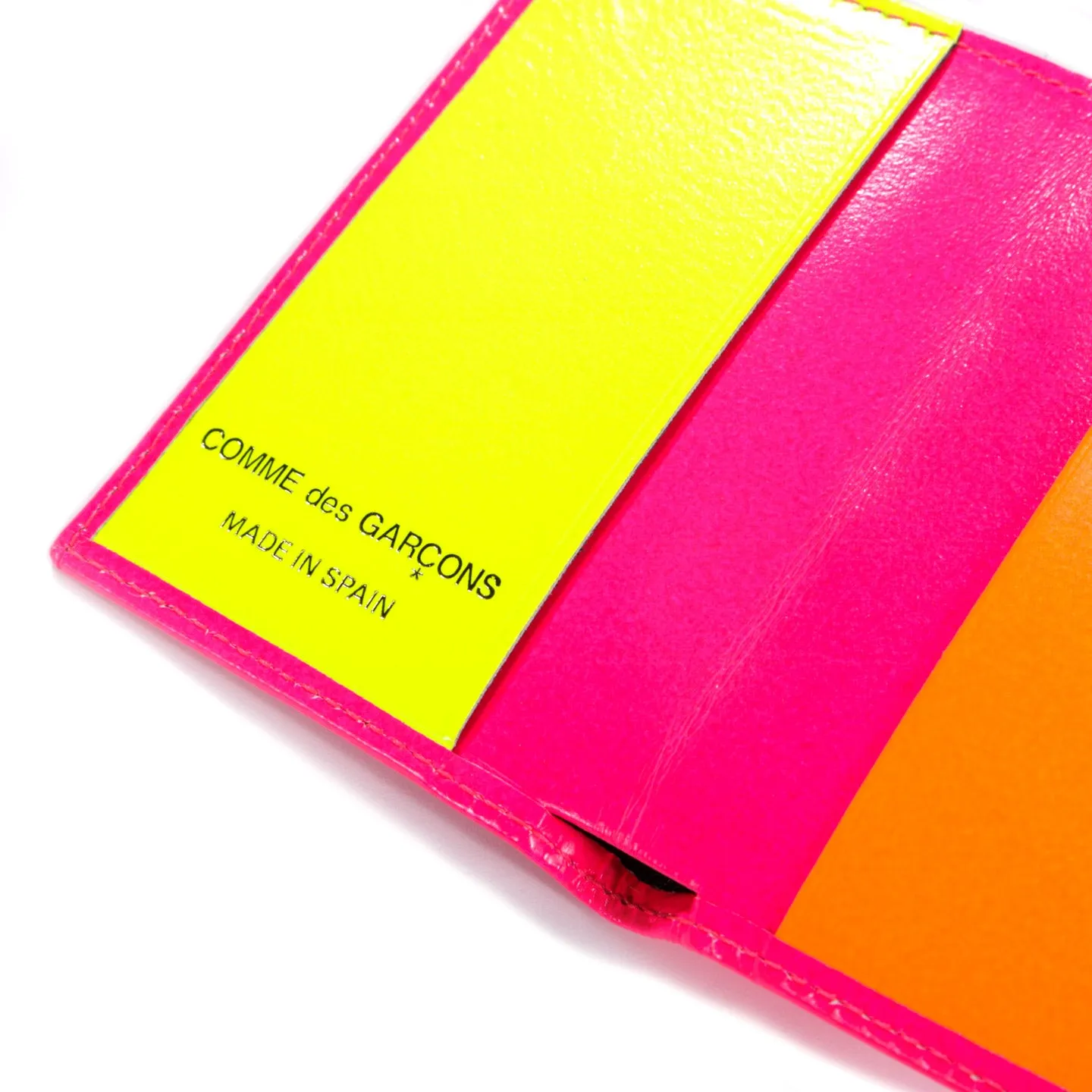 COMME DES GARCONS SA6400 SUPER FLUO WALLET PINK