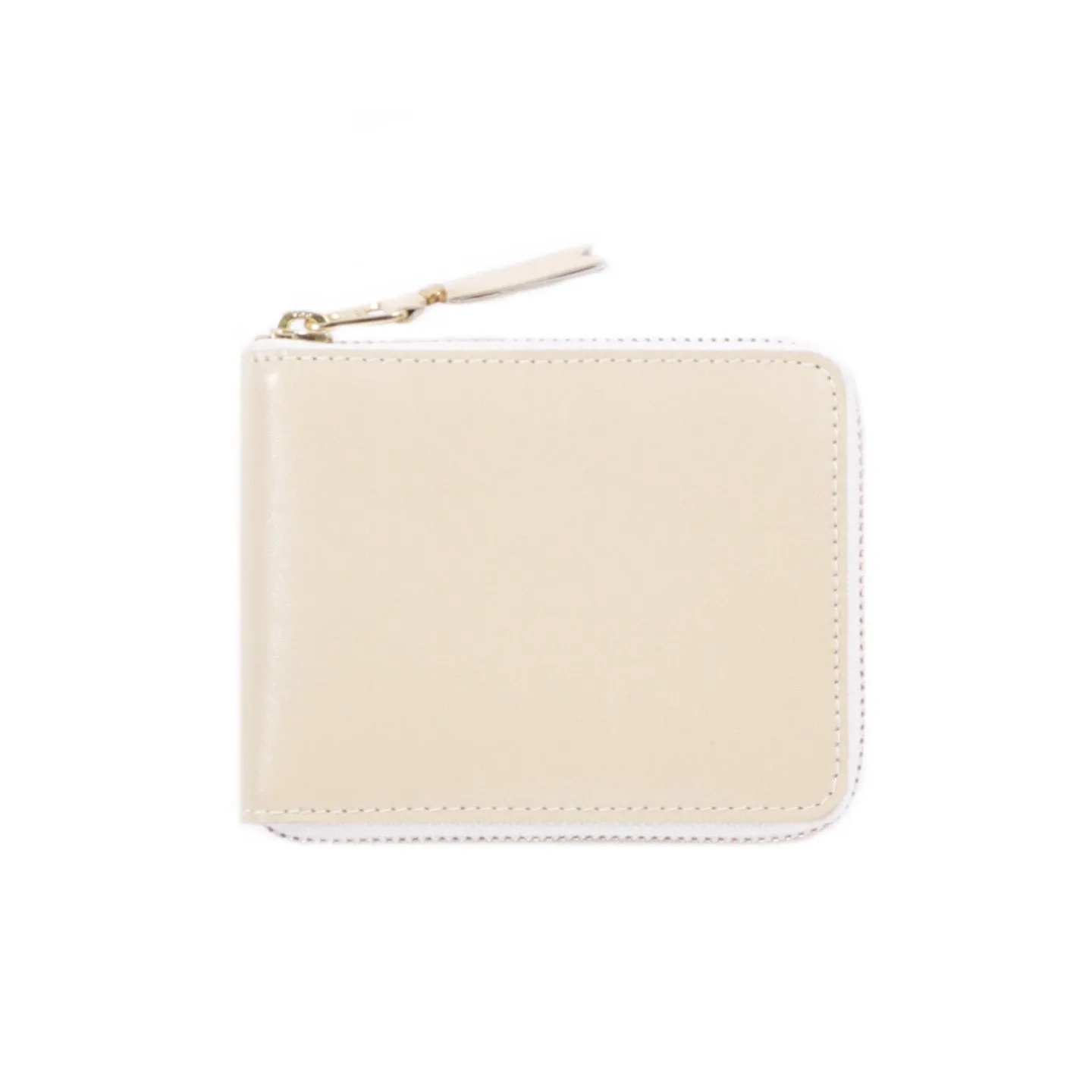 COMME DES GARCONS SA7100 CLASSIC LEATHER ZIP WALLET OFF WHITE