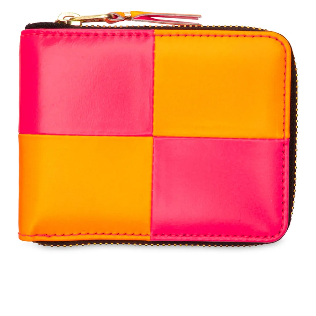 Comme des Garcons SA7110FS Fluo Squares Wallet - Light Orange/Pink