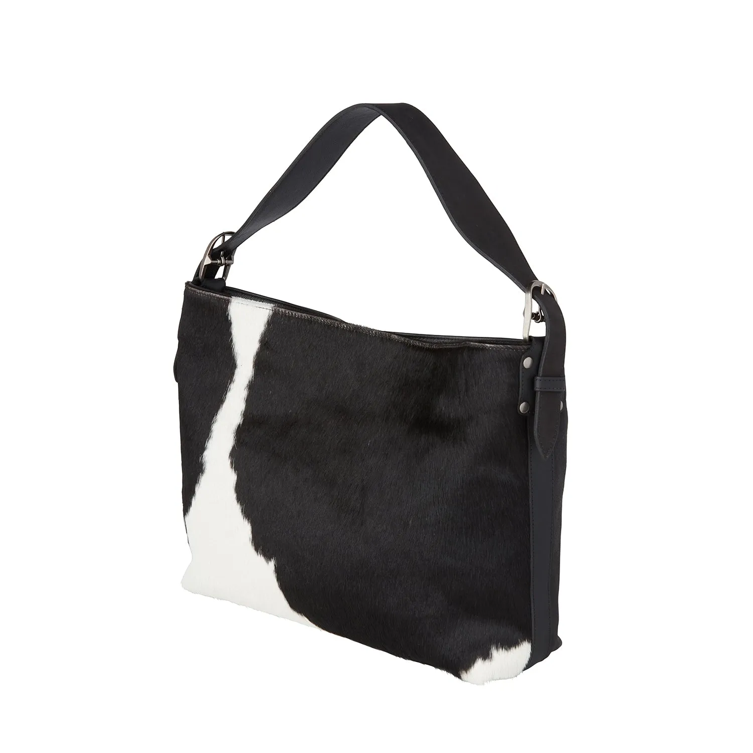 Cowprint Hobo Bag :: Black/White