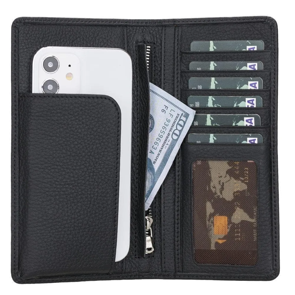 Evra Customizable, Genuine Leather Universal Wallet for Unisex