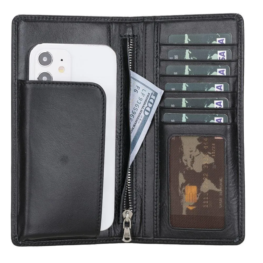 Evra Customizable, Genuine Leather Universal Wallet for Unisex