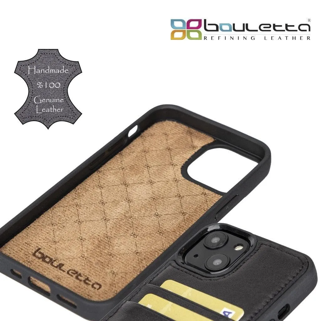 Flexible Leather Back Cover with Card Holder for iPhone 13 Series