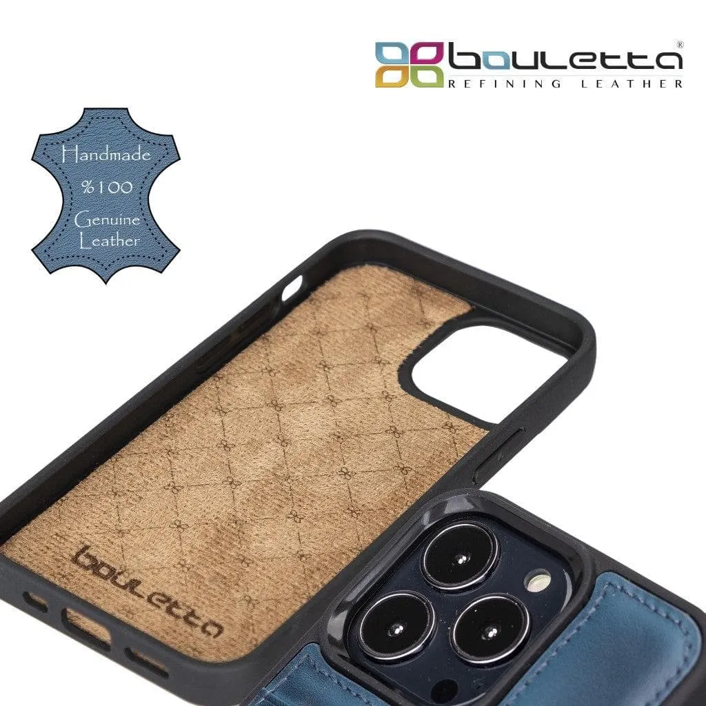 Flexible Leather Back Cover with Card Holder for iPhone 13 Series