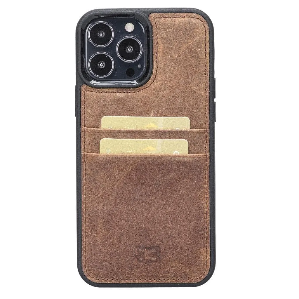 Flexible Leather Back Cover with Card Holder for iPhone 13 Series